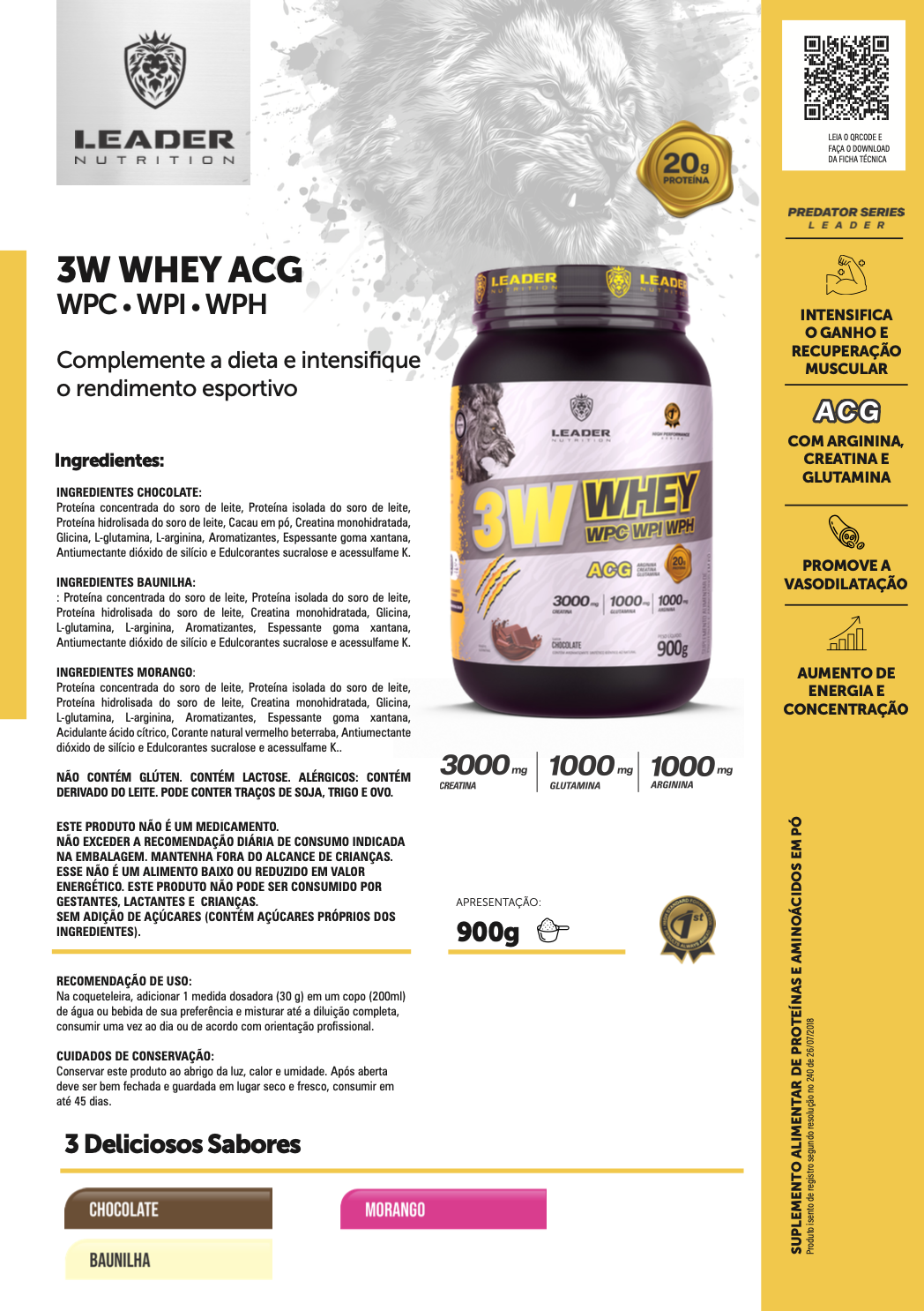3W Whey ACG - 900g